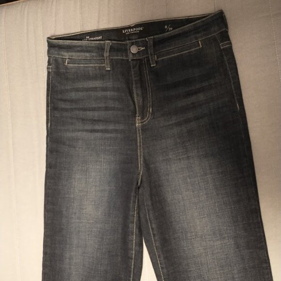 Liverpool High Rise Straight Leg Jeans, dark rinse, size 8/29 - Picture 2 of 6